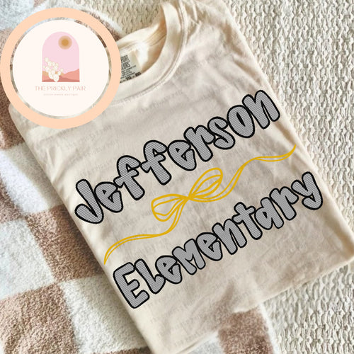 Jefferson Elementary (stripes w/ bow)