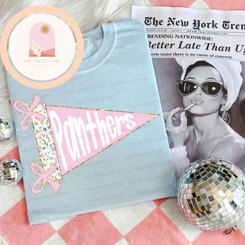 Panthers Pink Preppy Pennant