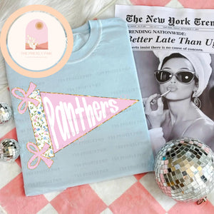 Panthers Pink Preppy Pennant