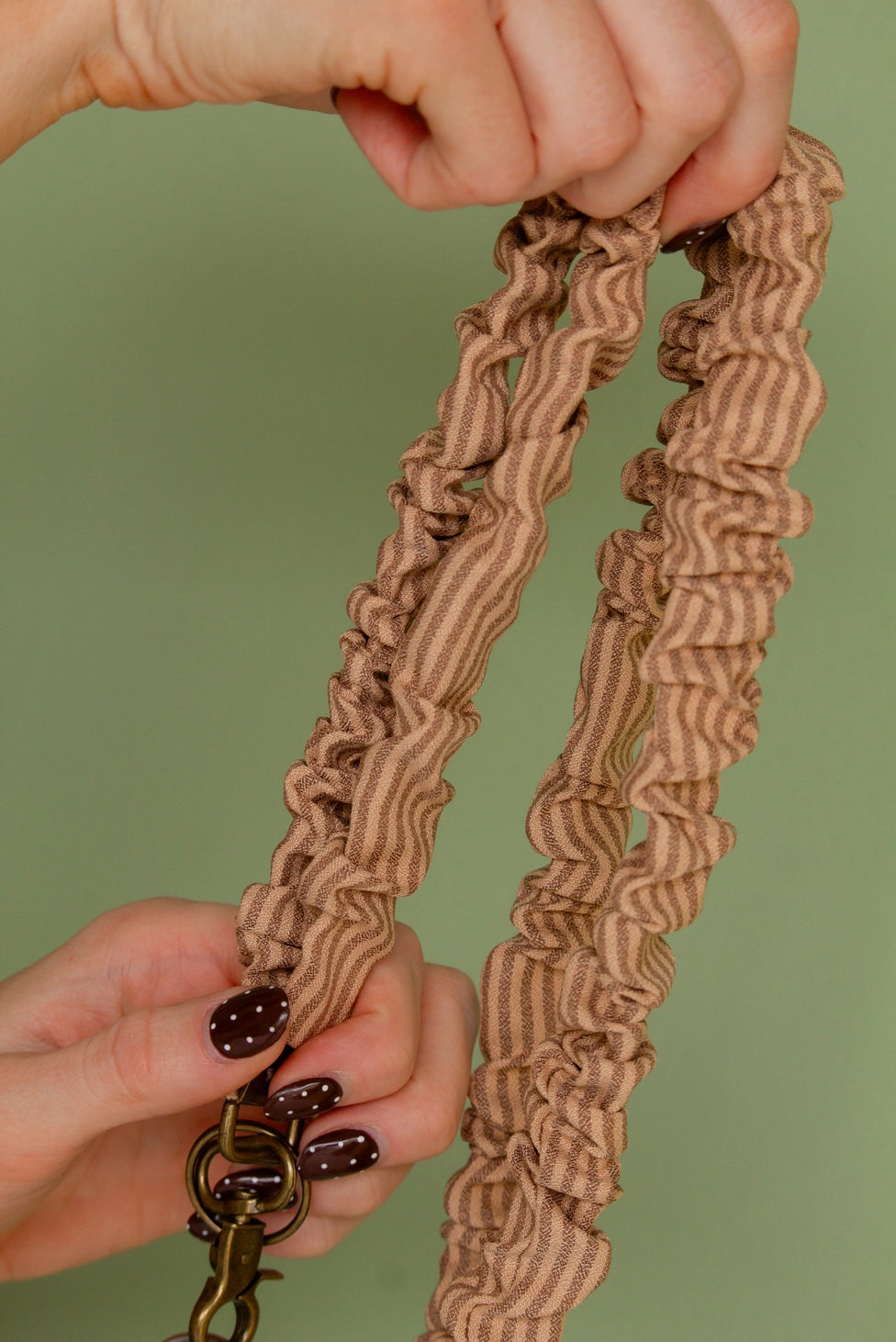 Coffee Striped Stretchy Lanyard