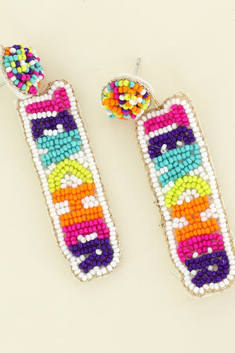 Colorful Teacher Beaded Earrings