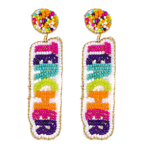 Colorful Teacher Beaded Earrings