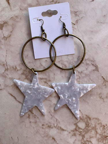 Opal Star Earrings